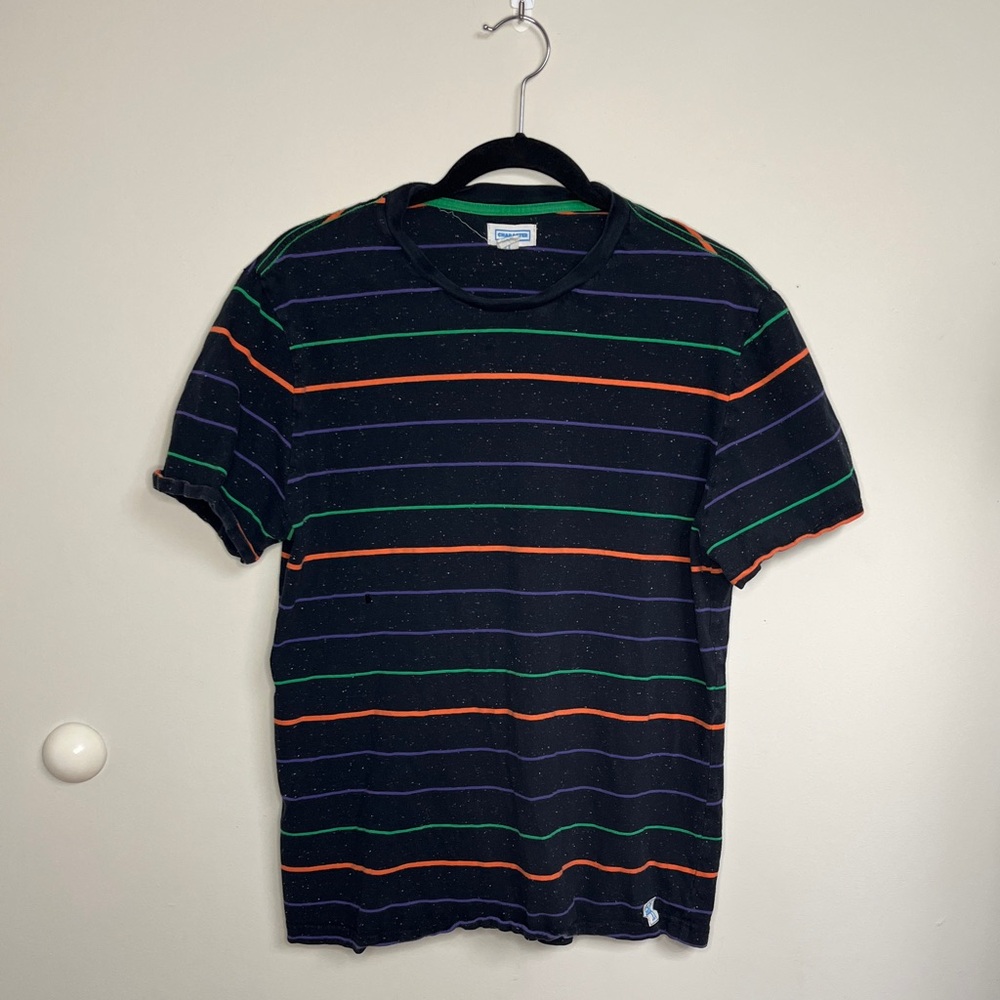 Black Character Hero Striped T-shirt